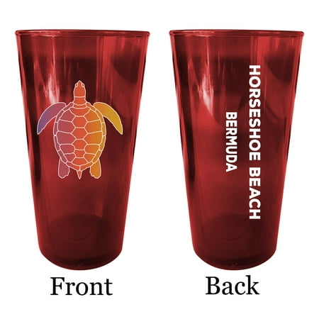 

Humboldt Lagoons California Souvenir 16 oz Red Plastic Pint Glass 4-Pack