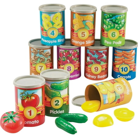 Learning Resources 1 to 10 Counting Cans, With Covers and Play Food, 75 Pieces
