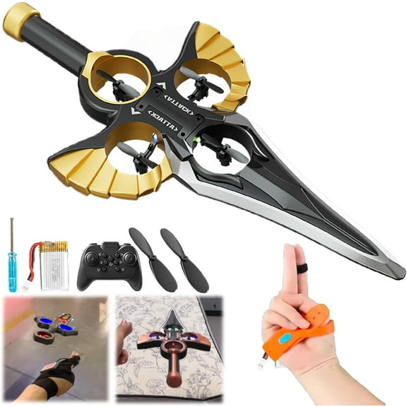 Remote Flying Sword – (Hand Wave/Controller Mode) 2025 New Stunt Flying Sword, Magic-Control Immortal, Stunt Remote-Controlled, 3-Speed Control, Lightweight Easy to Fly Rc Glider (Gold, Battery of 1)