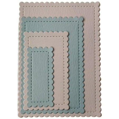 UPC: 0194186009848 | Dress My Craft Basic Designer Dies-Stitched Scalloped Rectangle