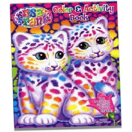 Lisa Frank Fun Coloring and Activity Book, Cute Cats Art Cover 64-Pages Drawing Book with Cut-Out Photo Frame (Pack of 1)