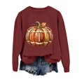 thumbnail image 3 of LIZUOJUN Crewneck Sweatshirt for Women Oversized Pullover Football Pumpkin Graphic Long Sleeve Casual Game Day Outfits for Women Fall Halloween Cozy L, 3 of 7