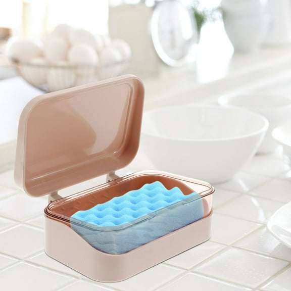 FUEENIRVA Soap Box Holder Container 1Pack Pink 13.5X9X5In for Travel and Bathrooms