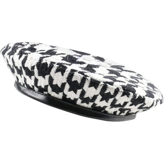 YooGuoGuo Plaid Beret Hats for Women Autumn Winter Houndstooth French Berets Cap