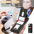 thumbnail image 4 of for iPhone 15 Case with Card Holder Kickstand Crossbody Strap, PU Leather Wallet Case with Magnetic Closure Heavy Duty Protective Flip Cover for iPhone 15 for Men Women, Black, 4 of 9