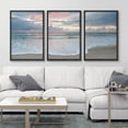 thumbnail image 2 of IDEA4WALL Framed Canvas Print Wall Art Set of 3 Serene Beach Sunset Ocean and Sky Landscape Modern Art Wall Decor Nature Scenery Sea Wave Prints Minimal Artwork For Home Decor - Black 16"x24"x3, 2 of 5
