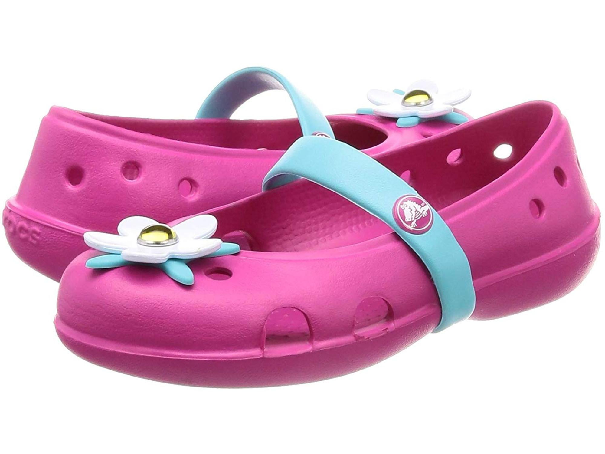 Crocs Crocs Kids' Girls Keeley Charm Flat Mary Jane, Candy Pink, Size