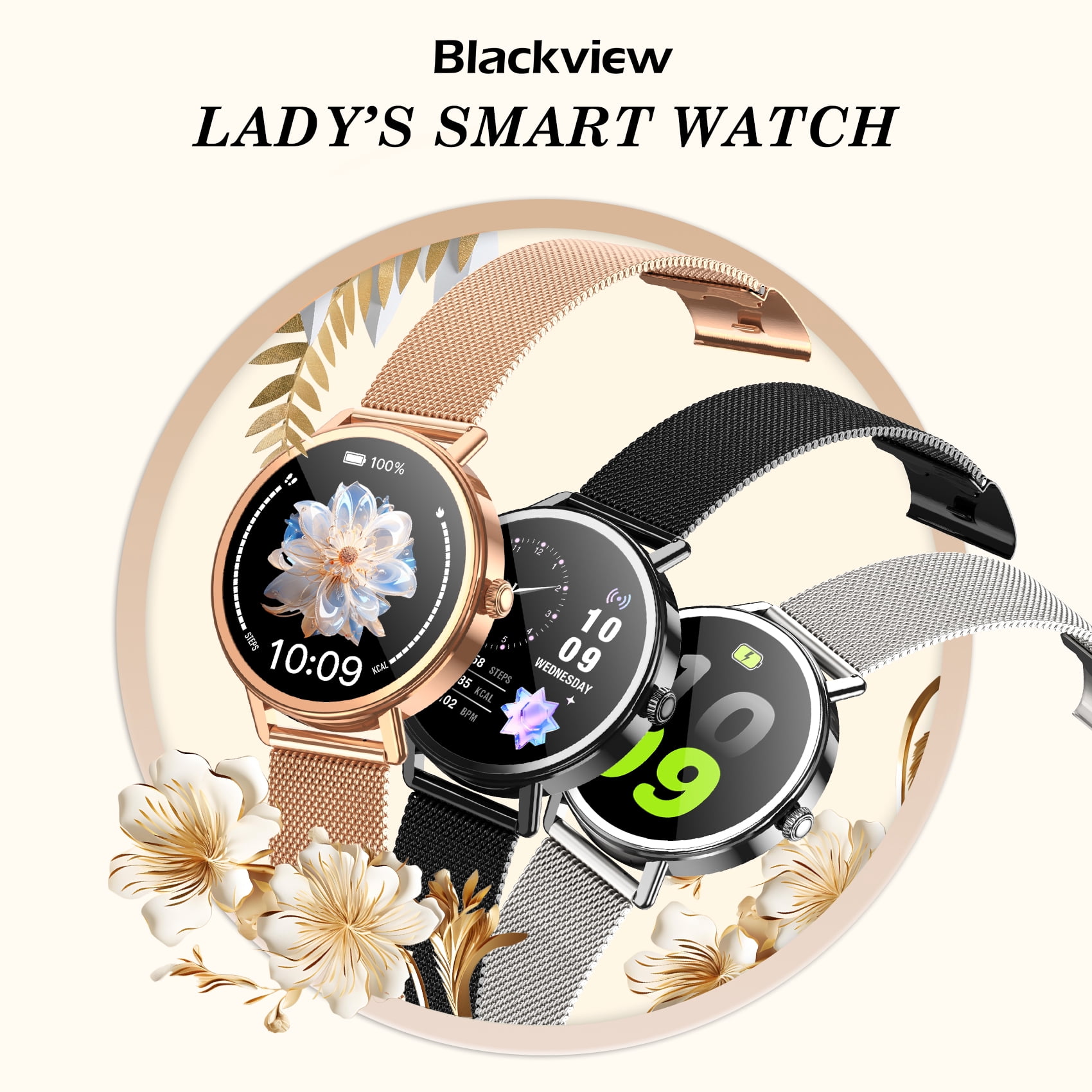 LUOMATE Smart Watch for Women Men, 1.85" Touchscreen with Bluetooth Calling, 100+ Sports Modes, IP68 Waterproof, Message Notifications, Includes 2 Bands, Compatible with iPhone & Android (Sliver)
