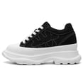 thumbnail image 2 of CMR CHAMARIPA Height Increasing Shoes For Women - Black Canvas Casual Shoes 8CM / 3.15 Inches, 2 of 9