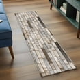 thumbnail image 3 of Beige Brown Marble 2'x6' Runner Rugs for Hallway Kitchen Bedside Non Slip Washable, Simple Vintage Brick Stone Wall Entryway Rug Runners with Rubber Backing, Long Carpet Runner for Laundry Room, 3 of 8