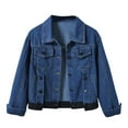 thumbnail image 2 of Lilgiuy Women Spring And Warm Long Sleeve Denim Jacket Outerwear for Party Bar Club, 2 of 5