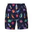thumbnail image 4 of Lsque Mens Swim Trunks Space Dinosaur Pattern - Bathing Suit Compression Liner - Beach Swim Shorts Swimwear - (S-3XL) - Stretch Quick Dry -3X-Large, 4 of 9