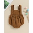 thumbnail image 4 of Suealasg Baby Boys Girls Summer Overalls Sleeveless Square Neck Deer Head Embroidery Corduroy Romper Bodysuit for Infant Boys Girls, 4 of 8