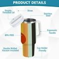 thumbnail image 2 of Yayeee 40oz Double-Wall Insulated Stainless Steel Tumbler with Handle Bottle, Stripes and Circle, 2 of 8