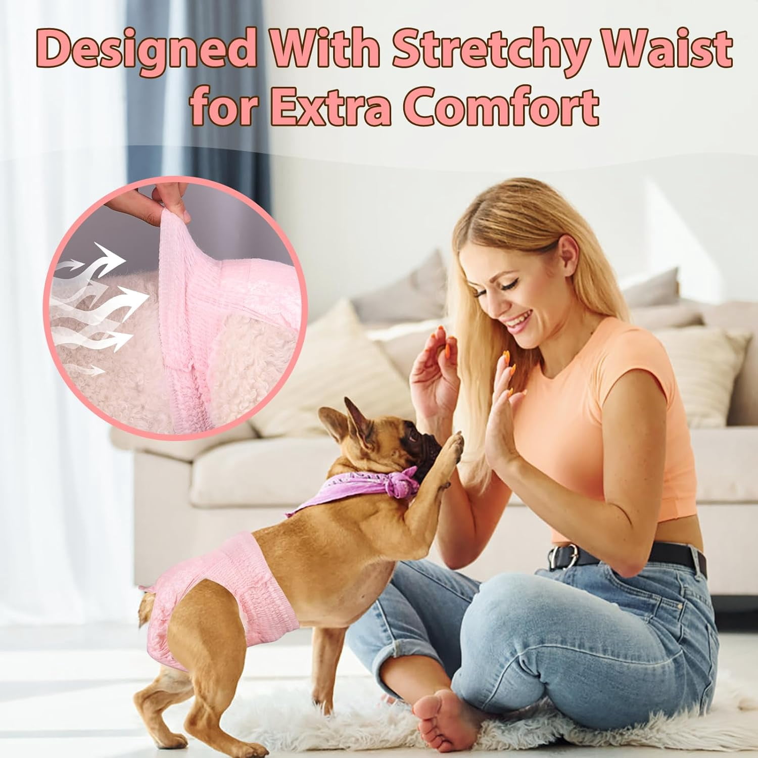 Disposable Dog Diapers Female, Just Pull It Up, Doggie Diapers for Female Dogs, Strong Absorbency | Leak Proof, for Dogs in Heat | Elderly | Disabled, S 10 PCS