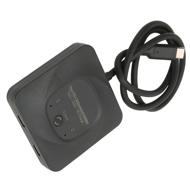 Conmutador USB C, Transmisión Rápida, Carga Rápida, Conmutador USB HD, Salida 2 En 1 Con Indicador De Encendido Para Computadoras