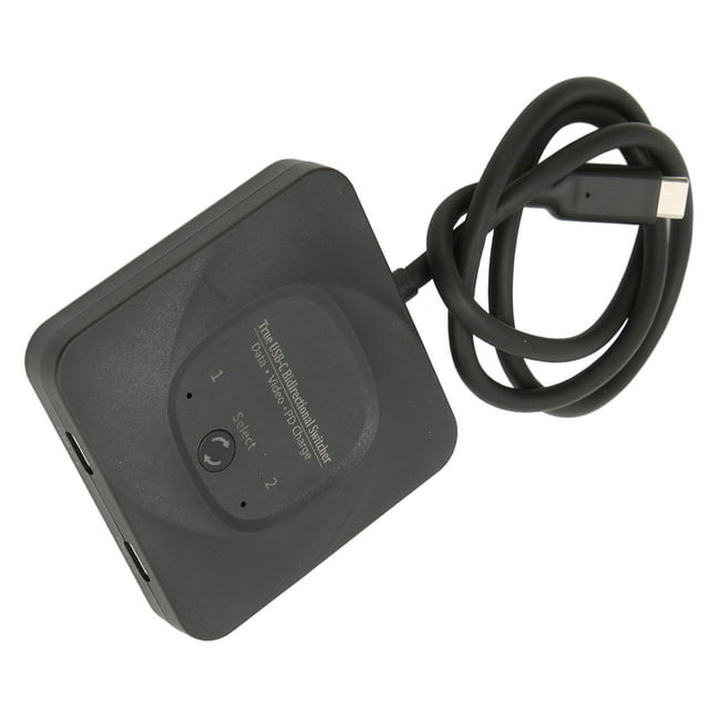 Conmutador USB HD, 2 en 1 Conmutador De Salida 8K 60Hz USB C Para Computadoras