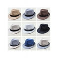 thumbnail image 4 of Unisex Summer Beach Sun Hats Jazz Panama Trilby Fedora Hat Gangster Cap, 4 of 4