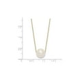 thumbnail image 4 of 10-11mm White Freshwater Cultured Pearl Solitaire Necklace with 14K Gold Chain for Women, 4 of 5