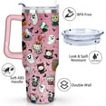 thumbnail image 3 of 40oz Hello Kawaii Cat Cute Stainless Steel Tumbler with Lid and Straw,Spill Proof Travel Cup Double Wall Vacuum Insulated Coffee Mug with Handle Pink, 3 of 7