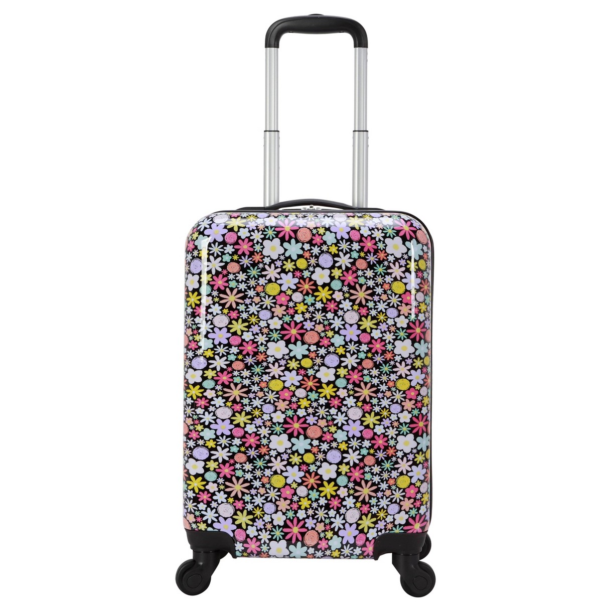 Kids' Hardside Carry On Spinner Suitcase,Black Floral