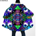 thumbnail image 1 of Capa de sueño con estampado 3D de ojos psicodélicos Trippy para hombres, abrigo grueso y cálido con capucha, abrigo de lana a prueba de viento, bata, manta, 10, 1 of 4