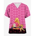 thumbnail image 2 of Camiseta de uniforme de enfermera de hospital para mujer, top de verano para mujer, top de princesa Barbie con cuello en V, top de moda con bolsillo de dibujos animados, 2 of 4