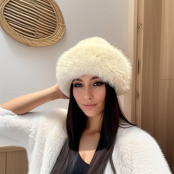 Women Winter Warm Mongolian Hat - With stuffed Faux Fur Trim, Suitable for Cold Weather, Christmas and Festival Costume, Women Winter Hat, Fur Hat, Women Hat