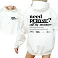 thumbnail image 5 of Unisex Christian Hoodie, “Need Prayer? Tap My Shoulder” Double-Sided Faith Graphic Pullover, Religious Gift for Men and Women, Sizes S–5XL, 5 of 7