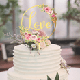 thumbnail image 6 of Party to Be Love Wedding Cake Topper Gold Acrylic Floral Wedding Engagement Cake Decoration (Design 01), 6 of 7