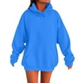 thumbnail image 2 of Kopltyrfg Womens Oversized Hoodies Winter Cute Sweatshirts Pullover 2025 Fashion Tops Trendy Plus Size Pullover Royal Blue L, 2 of 2