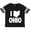 Football Black and White, variant on I Love Ohio with State Silhouette Boys or Girls Toddler T-Shirt