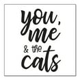 thumbnail image 1 of DistinctInk Custom Bumper Sticker - 3" x 3" Decorative Decal - White Background - You, Me & the Cats, 1 of 2