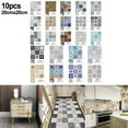 thumbnail image 4 of AFQH 10 PCS Tile Sticker, Tile Waterproof Oil Proof Removable Decals Mosaic Tile Stickers Stick Bathroom Kitchen Home Wall or Floor Self-adhesive Kitchen Bathroom Furniture Staircase Home Decor, 4 of 5