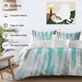 thumbnail image 3 of 3 Piece Turquoise Gray Duvet Cover Set Twin Size,Microfiber Comforter/Quilt Cover with Corner Ties and 2 Pillowcases,Farmhouse Abstract Gradient Aesthetic All Season Soft Bedding with Zipper Closure, 3 of 8