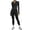 Black, variant on Womens Workout Sets 2 Piece Seamless Yoga Jacket Slim Fit Outfits Long Sleeve Zipper with Thumb Holes High Waist Leggings Lifting Gym