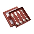 thumbnail image 2 of Juego de 4 Cucharas Navideñas, Juego de Cubiertos Navideños, Utensilios de Cocina, Cuchara de Té, Cuchara de Postre para Café, Niños, Bodas Y Vacacion plata, 2 of 8
