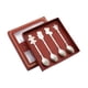 thumbnail image 2 of Juego de 4 cucharas navideñas para revolver, cubiertos portátiles y reutilizables, cuchara de té navideña plata, 2 of 9