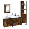 thumbnail image 1 of vidaXL 4 Piece Bathroom Furniture Set Smoked Oak Engineered Wood, 1 of 5