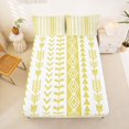 thumbnail image 5 of jejeloiu Bright Geometric Bed Sheets For Girls,Boho Tribal Full Size Sheets,Yellow White,4-Piece,1 Flat Sheet, 1 Fitted Sheet and 2 Pillowcases, 5 of 6
