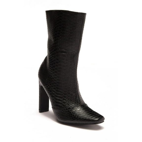 Cape Robbin Boomslang Black Snake Round Toe Rectangle Heel Square Toe Fall Boot