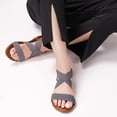 thumbnail image 2 of Dakaela Women's Flat Sandals Open Toe Elastic Strap Summer Slip on Shoes Casual Footbed Slide Slippers, 2 of 3