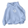 thumbnail image 2 of Bysome Boys Sweatshirts Heart Print Long Sleeve Hooded Tops Autumn Stylish Boys Hoodies Size 4-5 Years Light Blue, 2 of 3