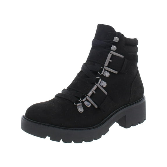 White Mountain Womens Day Time Faux Suede Lugged Sole Ankle Boots