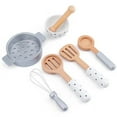 thumbnail image 1 of Children‘s Wooden Simulation Kitchen Toy Set Play House Early Education Toy Bread Machine Coffee Machine Juicer Microwave Oven, 1 of 7