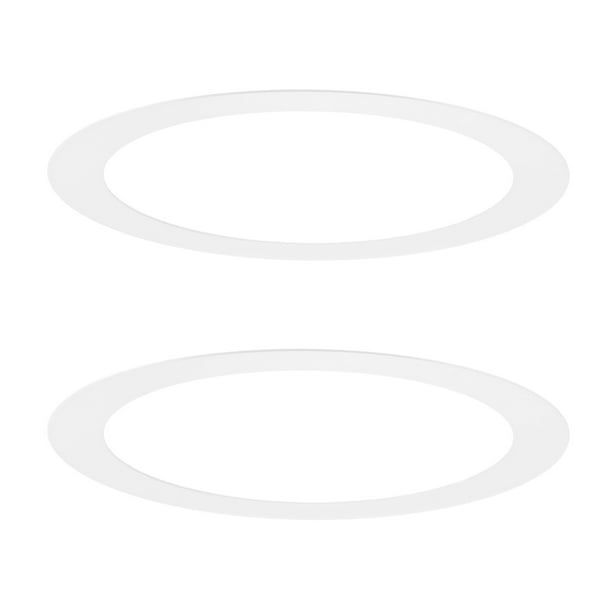 Uxcell Paquete de 2 Anillos Goof para Luces Empotradas de 4", 4.1" ID 5.3" OD Anillo de Recorte de Acero Duradero Montaje Flush Blanco