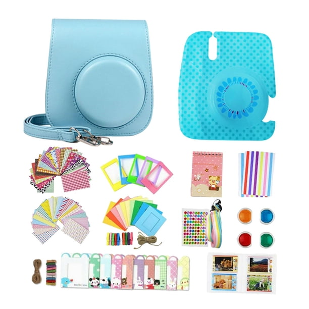 Kit de accesorios para cámara Instax Mini 11, con estuche de piel sintética. Azul