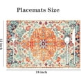thumbnail image 3 of Boho Placemats Set of 4 Orange Blue Place Mats Indoor, Wipeable Cloth Linen Washable Heat Resistant Placemats for Kitchen Dining Tables, 12x18 Inches, 3 of 5