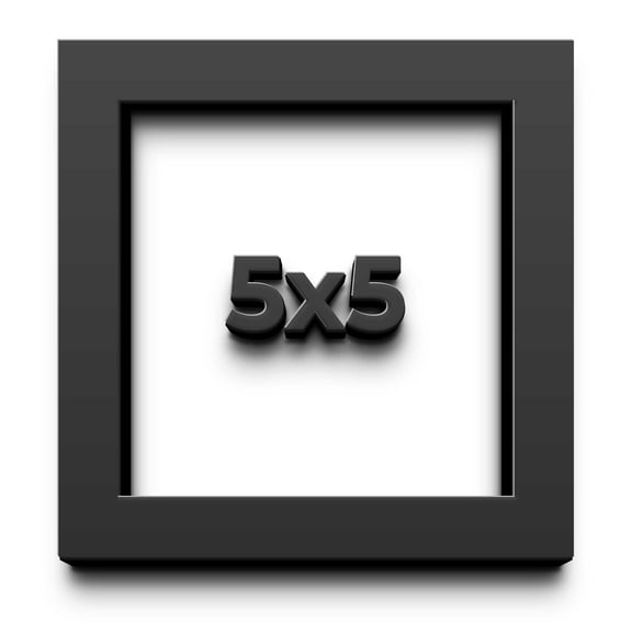 5x5 In Shadow Box Frame Black | 1 inches Deep Real Wood Contemporary Shadowbox Display Frame | UV
