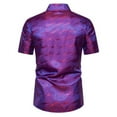 thumbnail image 4 of WREESH Men's Dress Shirts with Button Down Collar Short Sleeve Turndown Collar Shirts in Solid Print for Men's , Formal Commuting Top Purple, 4 of 9